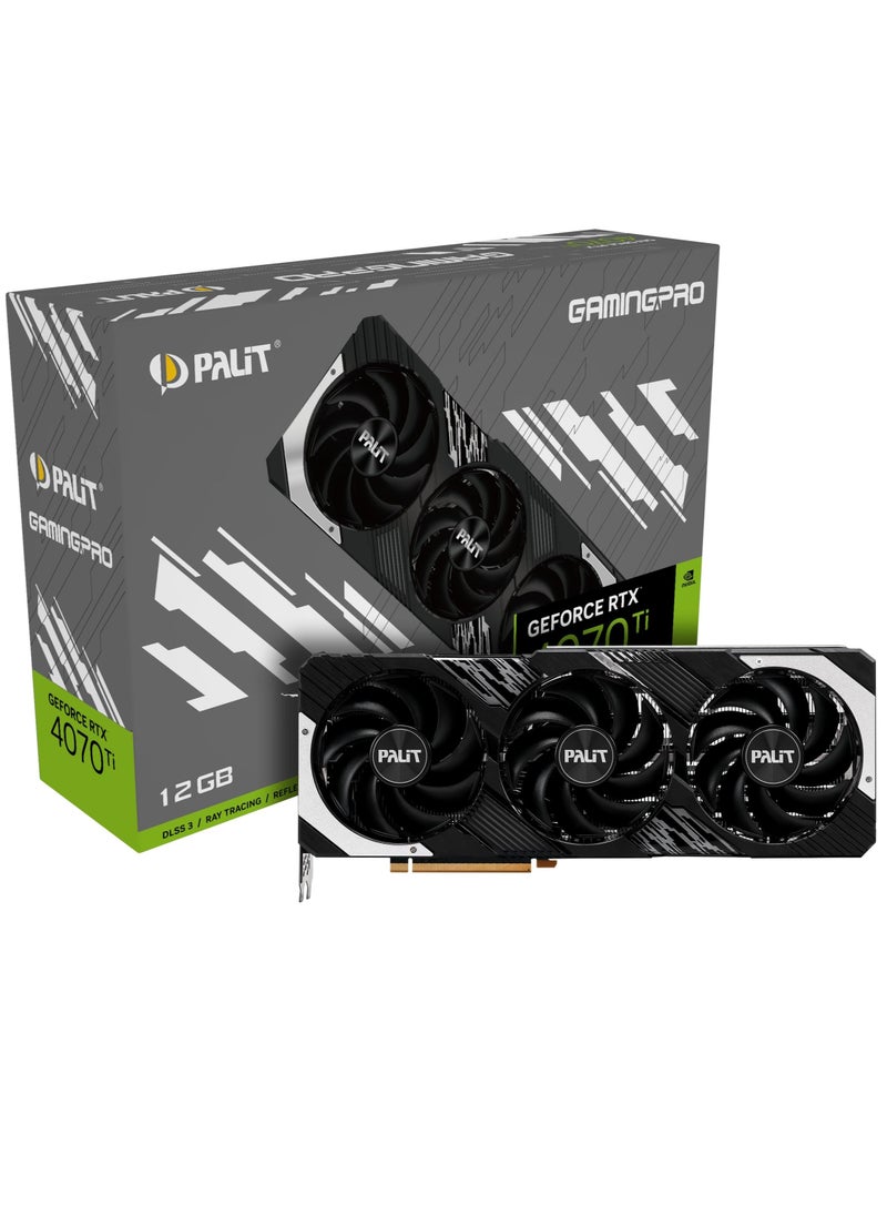 NVIDIA GeForce RTX™ 4070 Ti GamingPro, 12GB GDDR6X Graphics Card, 7680 Cores, 2610 MHz Boost Clock Speed, 192 Bit Memory, PCI Express Gen4, 1xHDMI 2.1, NED407T019K9-1043A