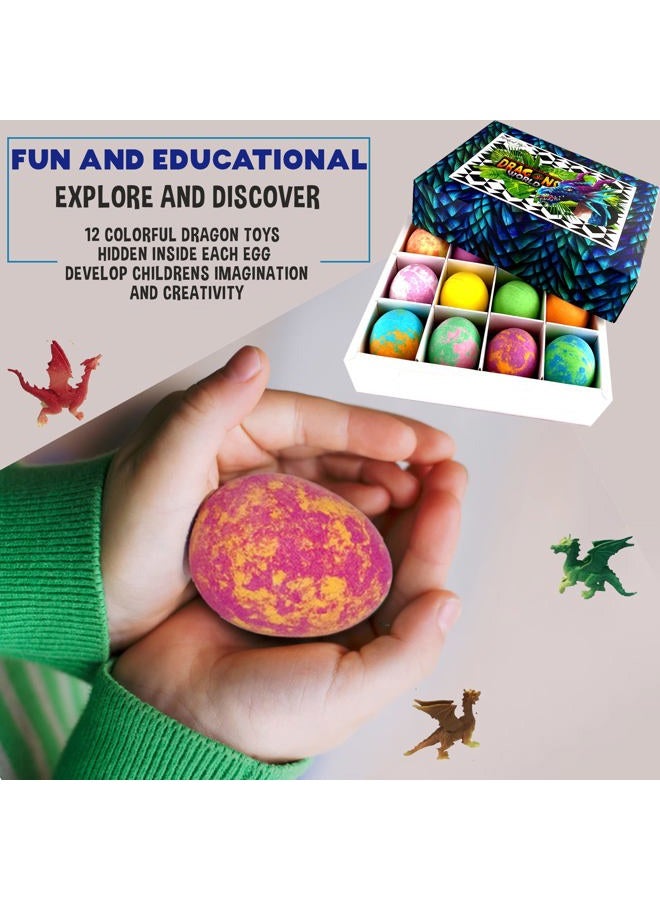 KIMUSE Easter Bath Bombs for Kids with Surprise Inside - 12 Organic Bubble Bath Fizzies with Dragon Egg Toys. Gentle & Kids Friendly w/Rich Bubbles & Rainbow Colors, Birthday Gifts for Boys, Girls - Image 3