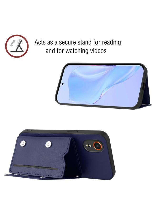 اس-توب جراب لهاتف Samsung Galaxy Xcover 7 Skin Feel مع أربع فتحات للبطاقات وحزام معصم - Image 4