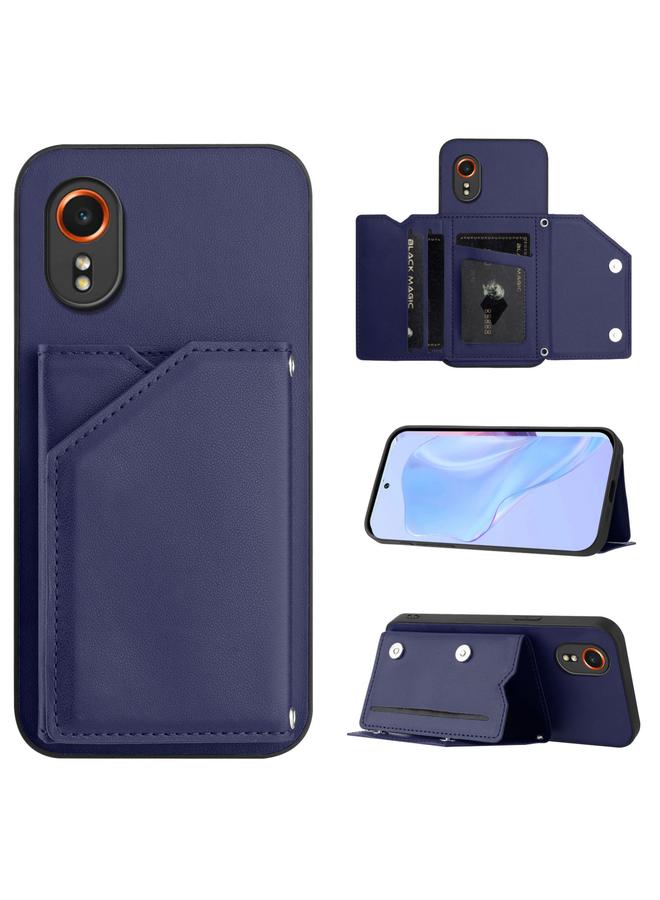 اس-توب جراب لهاتف Samsung Galaxy Xcover 7 Skin Feel مع أربع فتحات للبطاقات وحزام معصم - Image 1