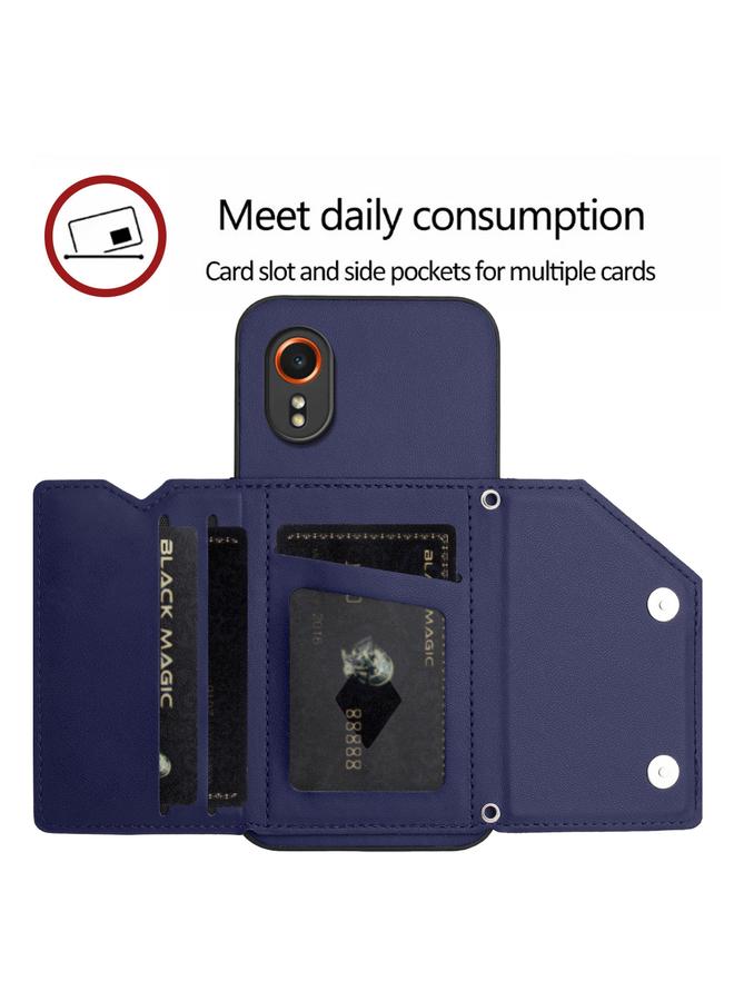 اس-توب جراب لهاتف Samsung Galaxy Xcover 7 Skin Feel مع أربع فتحات للبطاقات وحزام معصم - Image 5