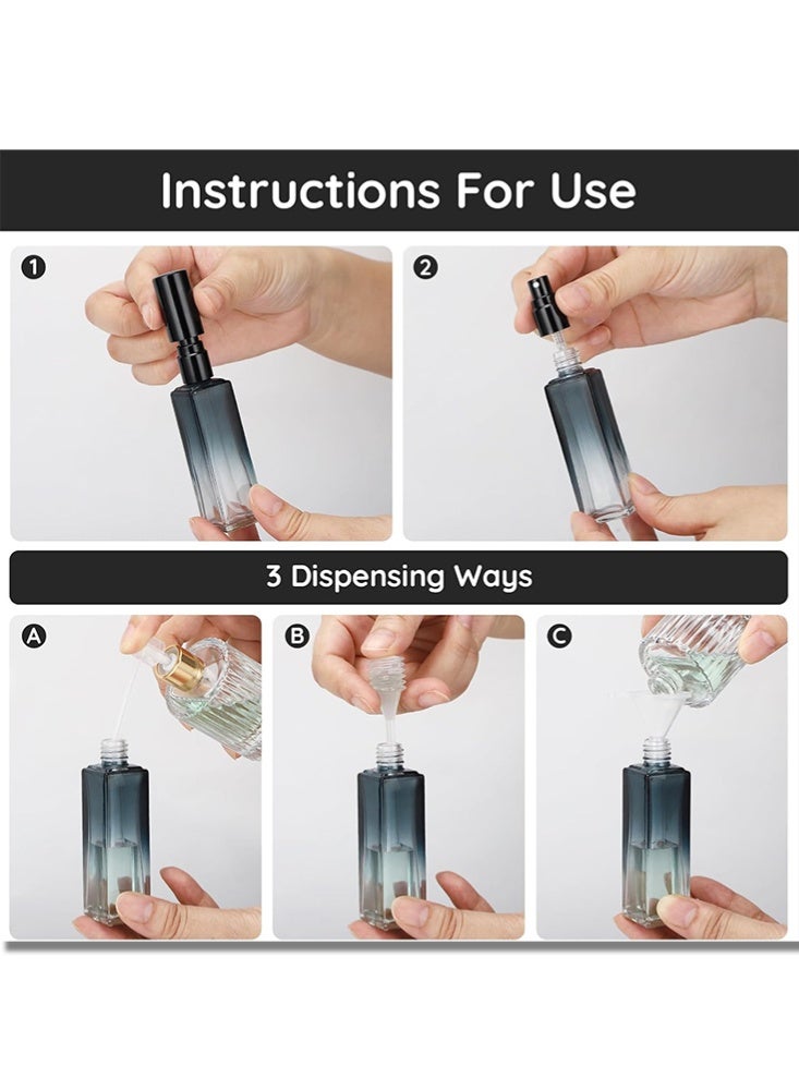 ساني بخاخ عطر للسفر سعة 20 مل، زجاجتان عطر محمولتان قابلتان لإعادة التعبئة، زجاجات رذاذ زجاجية فارغة لتوزيع مستحضرات التجميل كولونيا، زجاجة بخاخ عينة رذاذ ناعم للسفر - Image 4