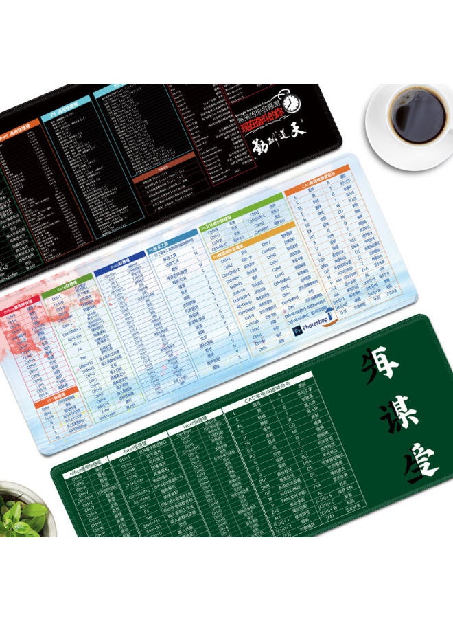 Generic - Multilingual Shortcut Mouse Pad Office Oversized Lock Edge Desktop Non-Slip Computer Mouse Pad For One Generation-Color:400*900*3 Mm-Pattern:Chinese [cad Professional Edition] - Image 1