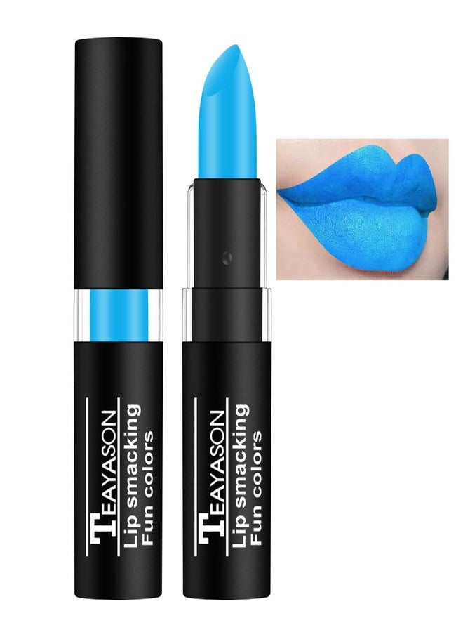 AKARY Blue Matte Lipstick Makeup, Long-Lasting Non-Stick Cup Goth Lip Gloss, Vintage Lipstick Cosmetics Party Makeup Gift, Professional Foundation High Impact Color for Women Halloween Party Cosplay - Image 1