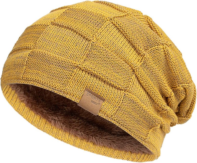 Vgogfly Slouchy Beanie for Men Winter Hats for Guys Cool Beanies Mens Lined Knit Warm Thick Skully Stocking Binie Hat - Image 1