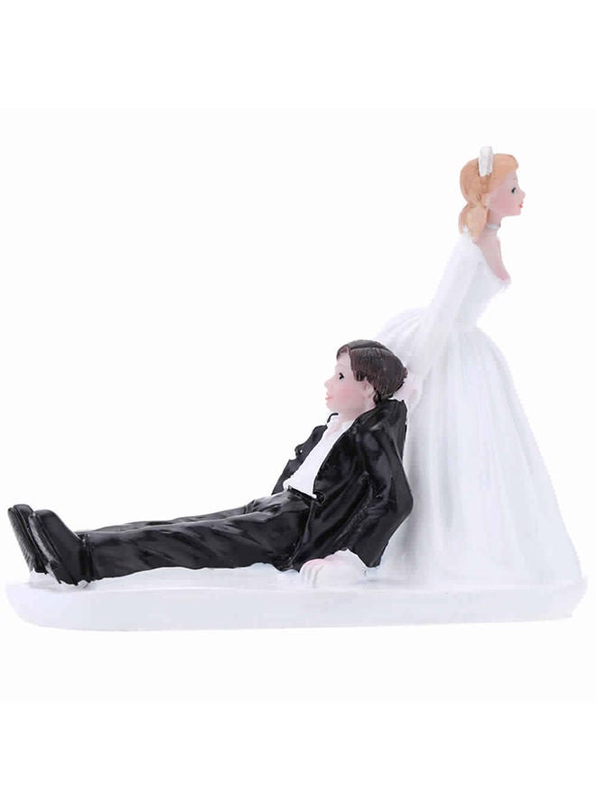 NIBEMINENT Resin Bride And Groom Wedding Cake Topper 16x9.5x13cm