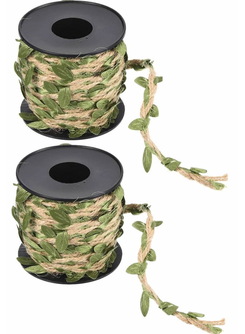 2 Rolls Craft 10M Artificial Vine Fake Foliage Leaf Plant Garland Rustic Wedding Home Decor - Image 1