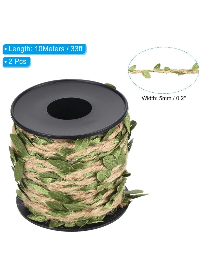 2 Rolls Craft 10M Artificial Vine Fake Foliage Leaf Plant Garland Rustic Wedding Home Decor - Image 2