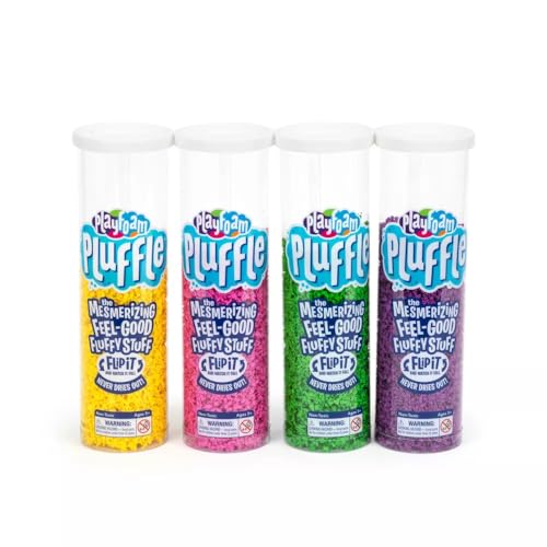 Educational Insights Pluffle 4Pack  Sensory Bin Foam Set No Mess Alternative to Sand Toys  Slime for Toddlers at Home or in the Classroom Fun Sensory Table Filler Gift for Ages 3 - Image 1