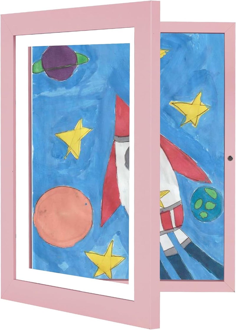 [2-Pack] Kids Art Frames, 8.5x11 Front Opening Kids Artwork Frames Changeable, White Artwork Display Storage Frame for Wall, Holds 50 Pcs, for 3D Picture, Crafts, Children Drawing - Image 5