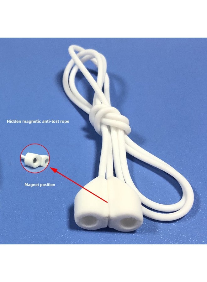 Anti-loss Silicone Magnetic Absorption Earphone Lanyard Wireless Bluetooth Headset Accessories Suitable For Airpods-Color:Hidden Magnetic Anti-lost Rope Bare-Model:Powder  - Image 1