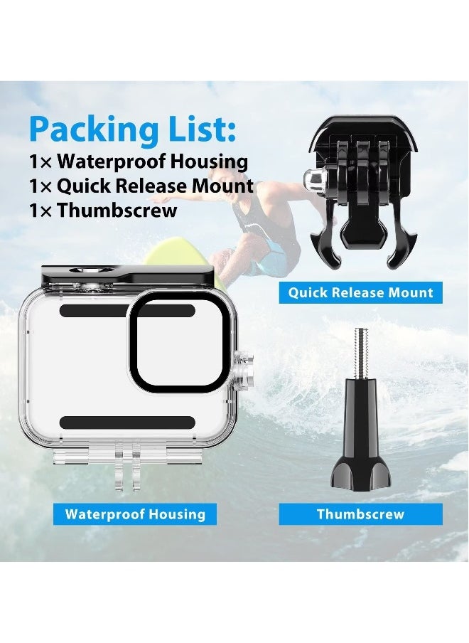 توبليو - حافظة مقاومة للماء لكاميرا GoPro Hero 12 11 10 9 Black، غلاف غوص تحت الماء حتى 60 متر مع ملحقات حامل لكاميرا Go Pro Hero12 Hero11 Hero10 Hero9. - Image 1