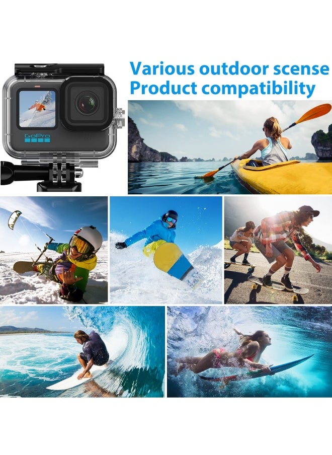 توبليو - حافظة مقاومة للماء لكاميرا GoPro Hero 12 11 10 9 Black، غلاف غوص تحت الماء حتى 60 متر مع ملحقات حامل لكاميرا Go Pro Hero12 Hero11 Hero10 Hero9. - Image 1