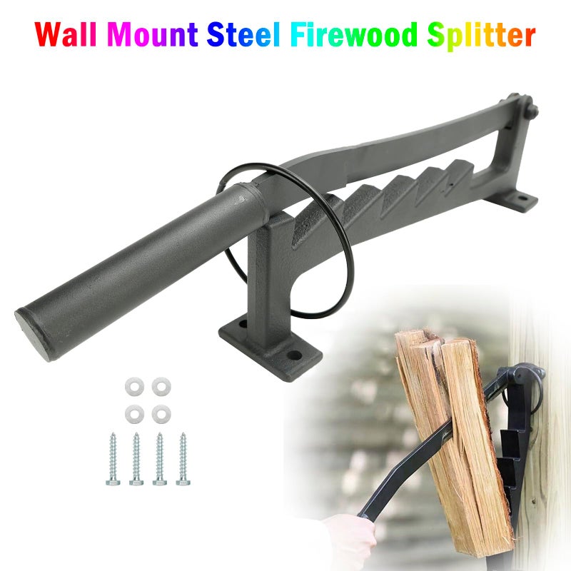 Frezon Wall Mount Steel Firewood Splitter,Kindling Wood Cracker Cutting Tool,firewood kindling Splitter for Home Indoor Outdoor - Image 2