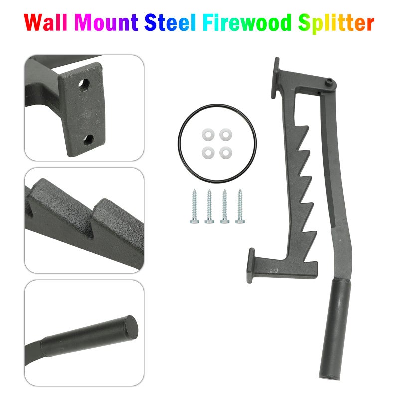 Frezon Wall Mount Steel Firewood Splitter,Kindling Wood Cracker Cutting Tool,firewood kindling Splitter for Home Indoor Outdoor - Image 4