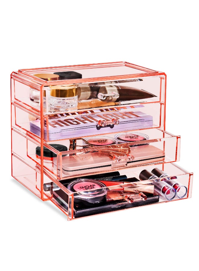 Sorbus Makeup Organizer 4 Drawer Acrylic Make Up Organizers and Storage for Cosmetics Jewelry Beauty Supplies Clear Makeup Organizer for Vanity Girls Room College Dorm Counter BathroomSinks - Image 3