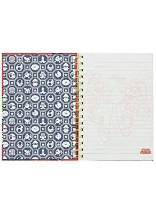 بيراميد Red Printed Notebook Gold Spiral
