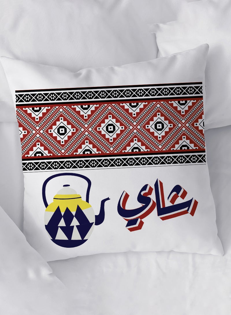 لوحة غطاء وسادة من البوليستر بتصميم شاي عربي - Image 1
