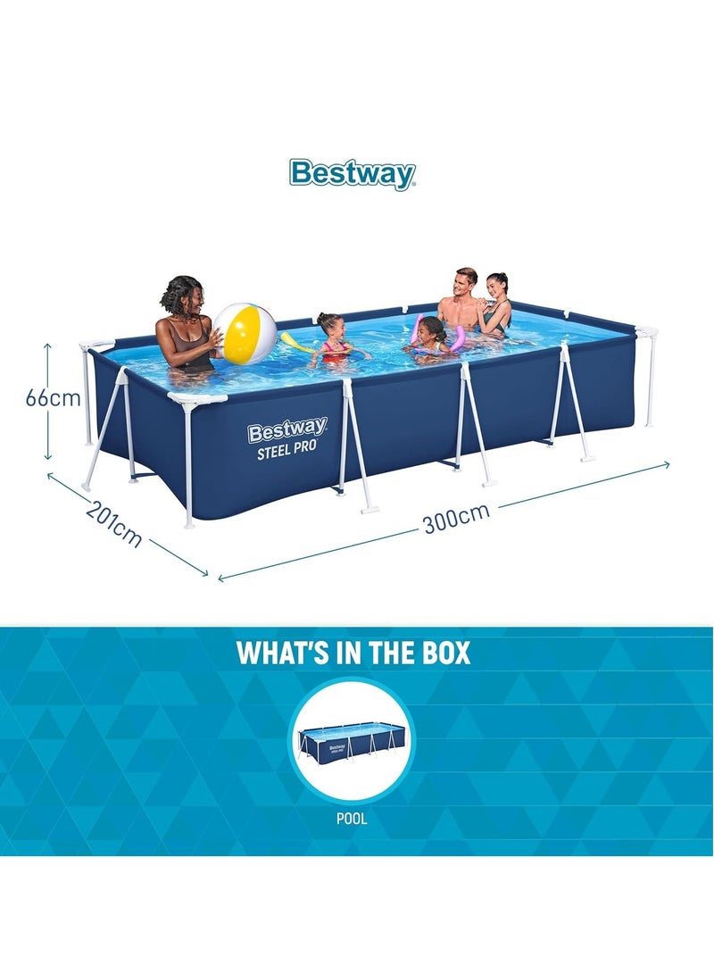 Bestway Metal Frame Round Blue Swimming Pool 300*201*66cm For 3-5 People  - Image 3