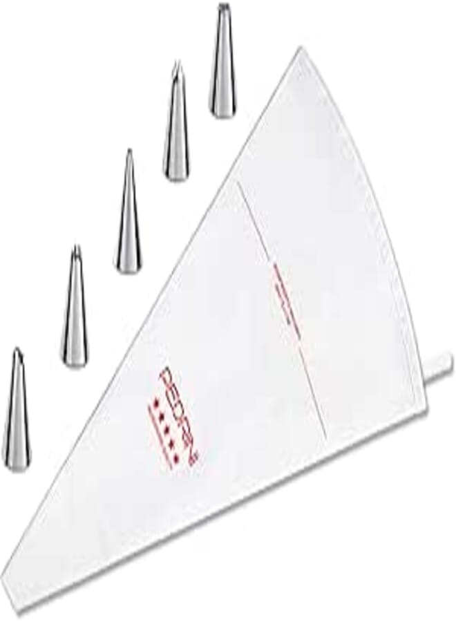 بيدريني طقم تزيين الكيك الاحترافي من بيدريني، مصنوع من القماش، مزود بخمس فوهات من الفولاذ المقاوم للصدأ