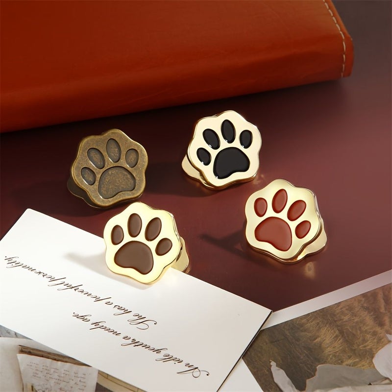 Brick Red Cat Paw Hand Account Clip Office Metal Notebook Clip Student Test Paper Cute Small Clip - Image 1