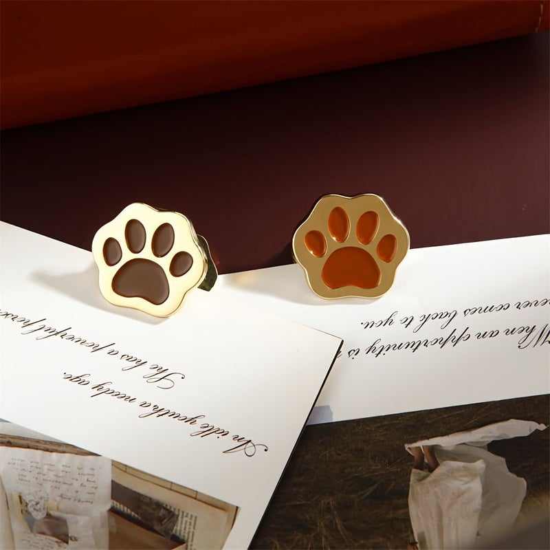Brick Red Cat Paw Hand Account Clip Office Metal Notebook Clip Student Test Paper Cute Small Clip - Image 2