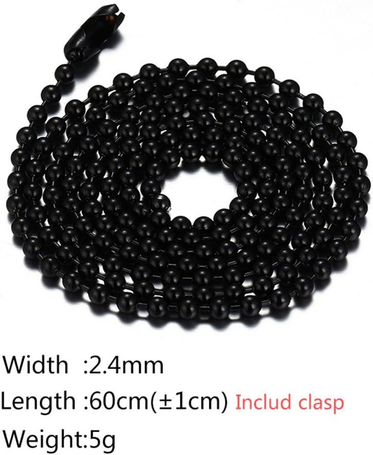 SINLEO Titanium Stainless Steel Small Beads Ball Chain Necklace for Men Women 24-38 Inches Silver Black Gold - Image 2