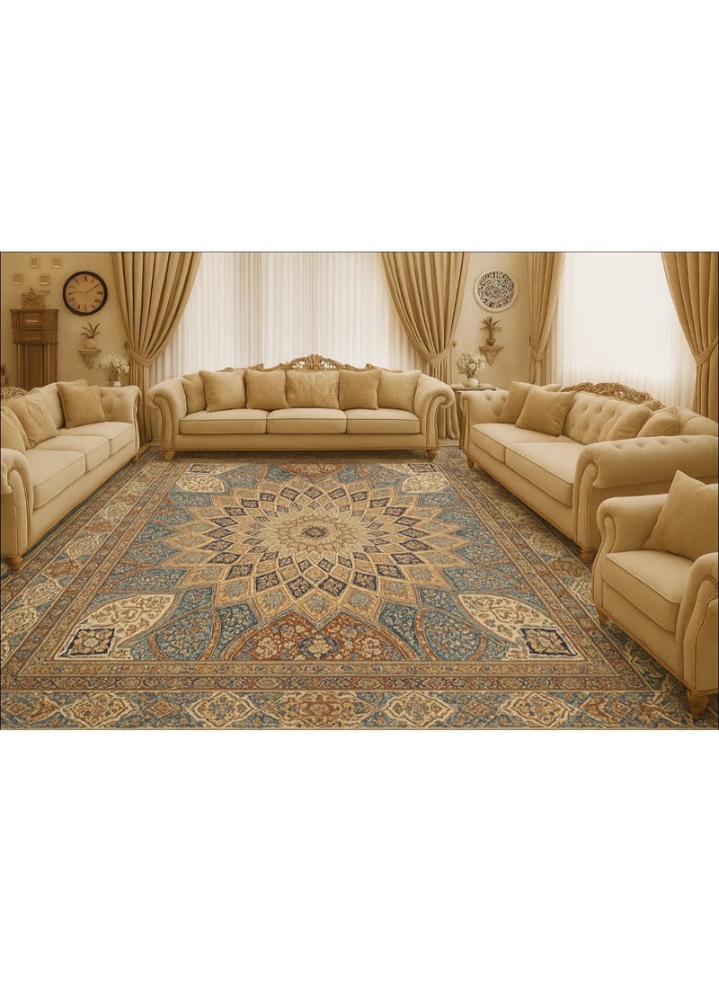 LINGWEI Area Rug (200 x 300 cm) or (80 x 160 cm) Rug Vintage Traditional Distressed Lightweight Thin Retro Indoor Floor Cover Non Slip Floral Carpet - Image 5