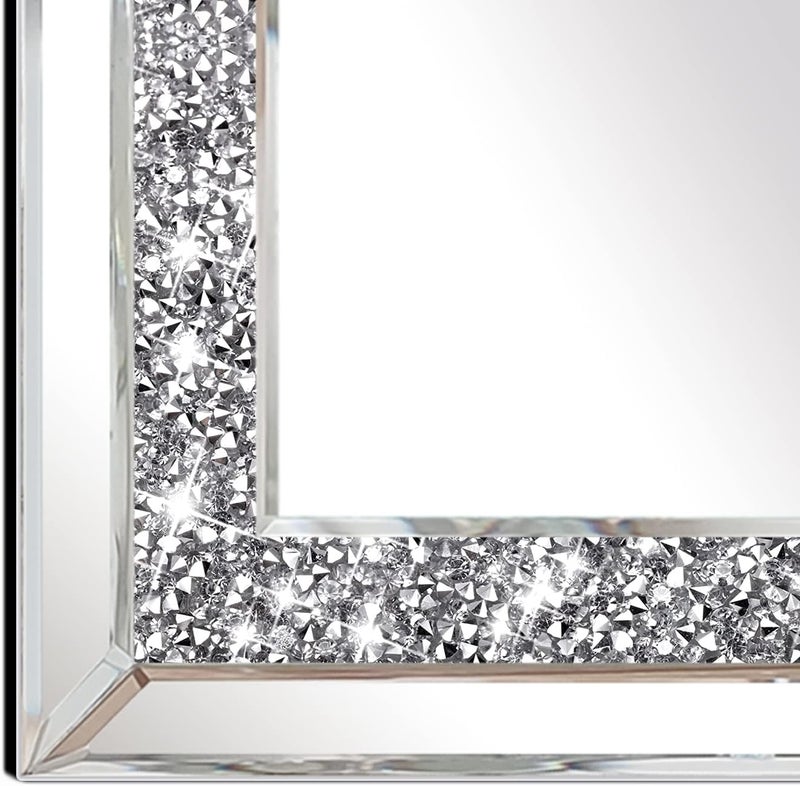 ZOLAPI 2PCS Crystal Rhinestone Diamond Wall MirrorBrilliant HandSpliced Glass MirrorAccent Decorative Mirror for HallwayBathroomBedroom11x15 - Image 2