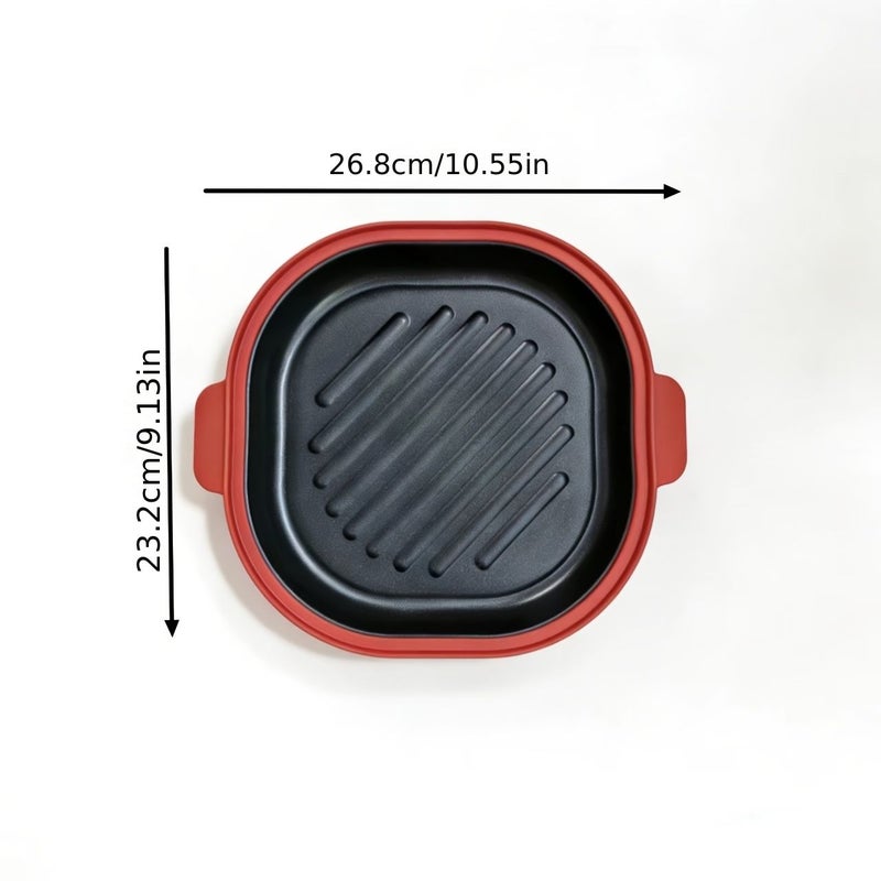 Square Red Microwave Heating Pot High Temperature Resistant Kitchen Cookware - Image 3