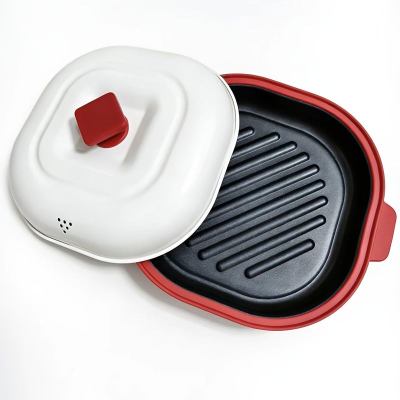 Square Red Microwave Heating Pot High Temperature Resistant Kitchen Cookware - Image 4