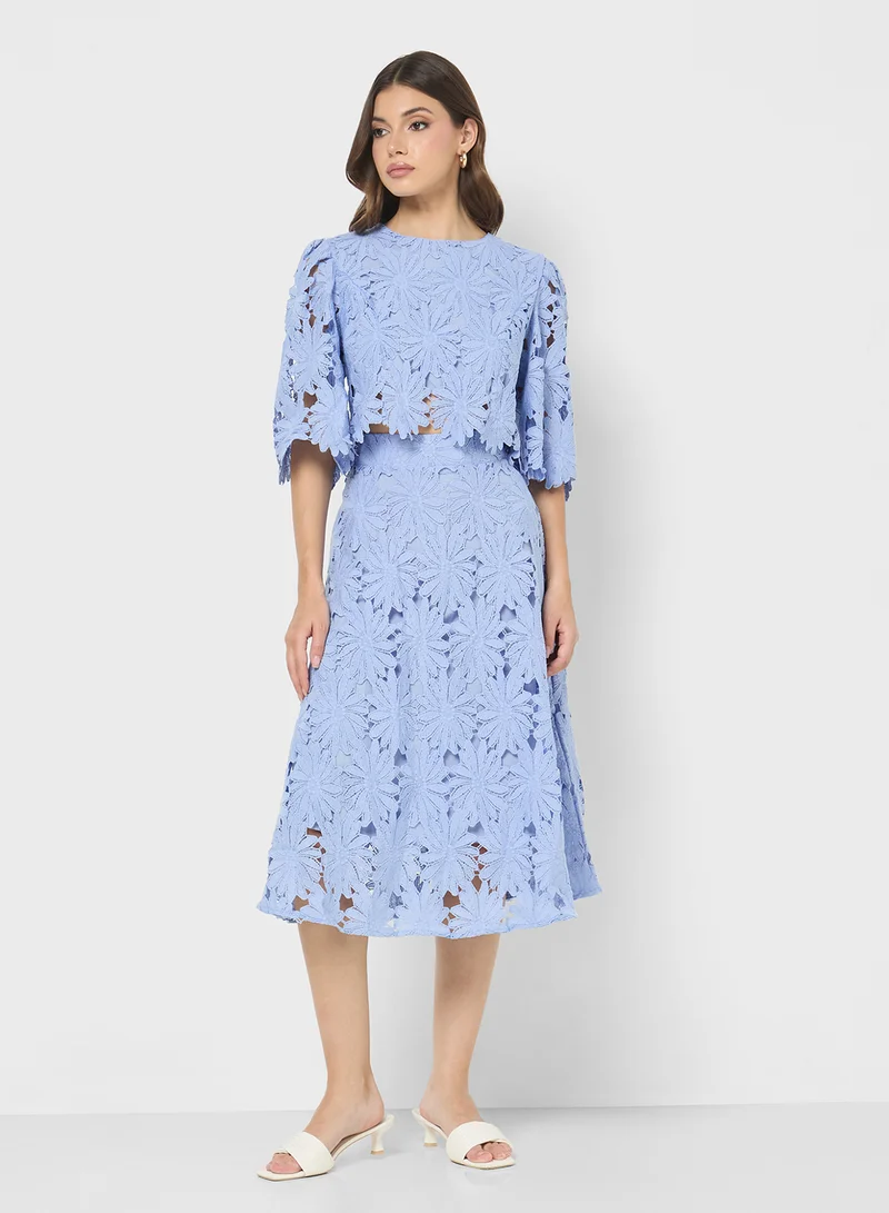 ايلا Lace Top & Skirt Set