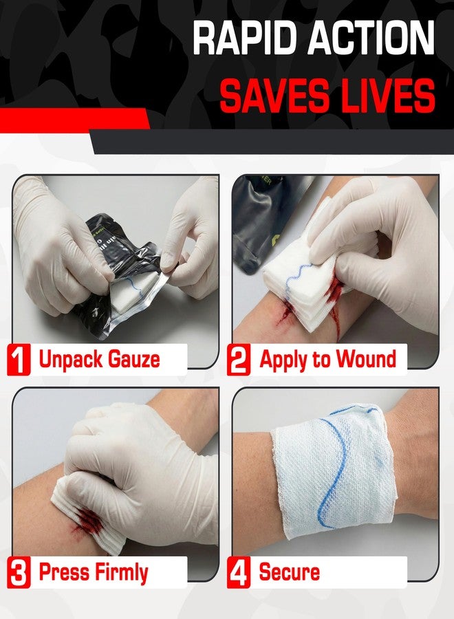 MediTac Kaolin Hemostatic Combat Gauze 3” x 12.5 Ft Flexible Z Fold Wound Packing Gauze for Stop the Bleed Trauma Kits First Aid Emergency Medical Supplies 2-Pack - Image 5