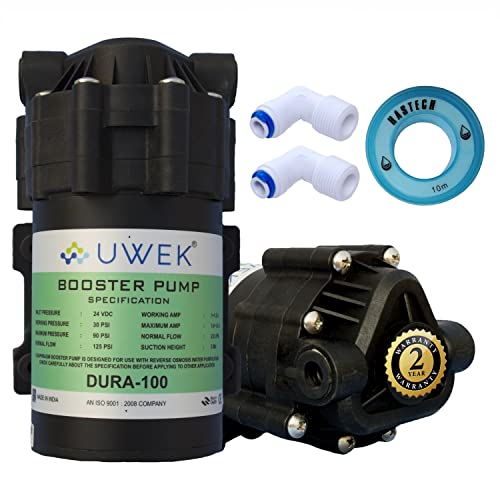 UweK Dura RO Pump - 100 GPD, 100% Copper Winding, 24V DC, 2 Year Warranty - Image 1