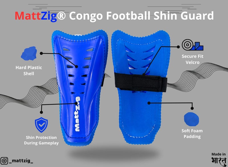 MATTZIG ® Club Football Kit (Knee Length Poplin Socks, Shin Guard, Cotton Arm Sleeves, Kit Bag) - Dark Blue - Image 3