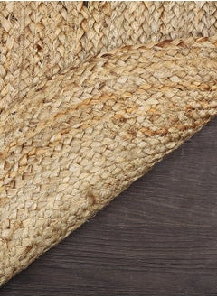 Generic Natural Jute Rug Eco Friendly Area Rugs for Bedroom, Kitchen Handwoven Beige Braided Reversible Round Shape Mat - (3 X 3 Feet)  - Image 4