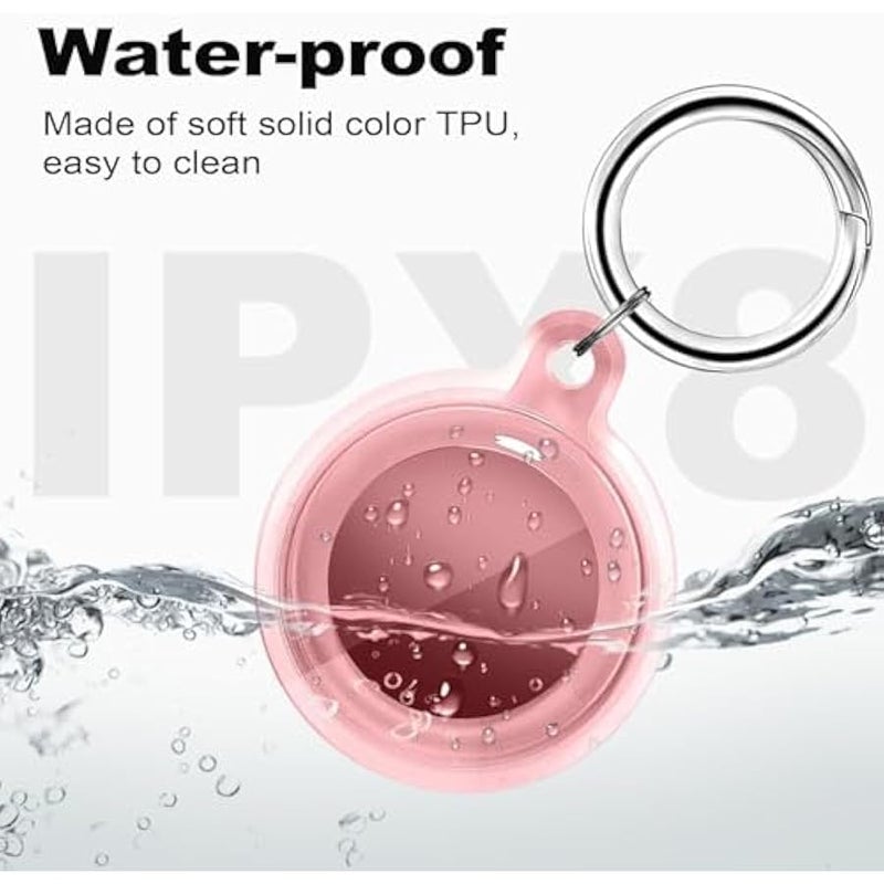 IPX8 Waterproof for Airtag Holder, 4 Pack for Apple for Airtags with Keychain, Anti-Scratch Full Body Protective for Air Tags Holder（Pink/Purple/Blue/Green） - Image 2