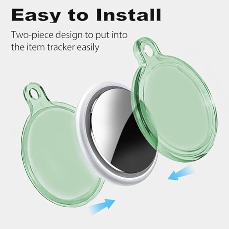 IPX8 Waterproof for Airtag Holder, 4 Pack for Apple for Airtags with Keychain, Anti-Scratch Full Body Protective for Air Tags Holder（Pink/Purple/Blue/Green） - Image 4