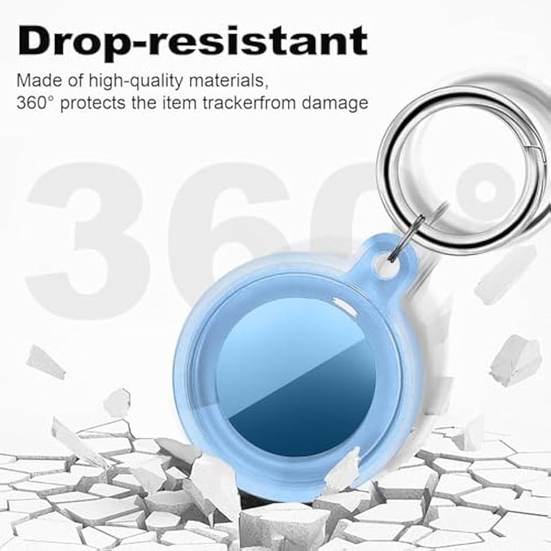 IPX8 Waterproof for Airtag Holder, 4 Pack for Apple for Airtags with Keychain, Anti-Scratch Full Body Protective for Air Tags Holder（Pink/Purple/Blue/Green） - Image 3