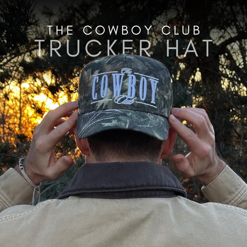 CITRUSY Vintage Western Trucker Hat | Men & Women | Embroidered Trendy Caps | Country Cute Hats for Cowgirls & Cowboys | Camo Denim Cotton Styles | Snapback Hat (Cowboy Club | Camo) - Image 4