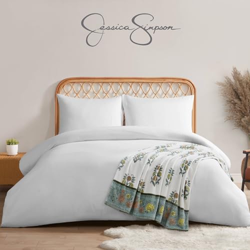 Jessica Simpson Plush 50"X70" Throw Blanket - Serenity Floral - Luxurious Plush Blanket for Ultimate Comfort and Cozy Warmth - Image 5