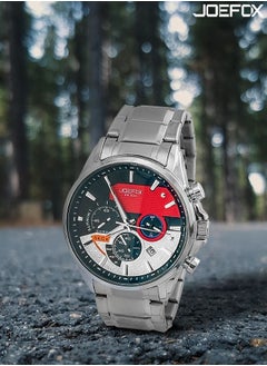 JoeFox Stainless Steel Chronograph Wristwatch Quartz Movement 3 ATM Waterproof Multifunctional with Date Design Sporty Casual Business Dress Watch for Men Silver  - Image 5