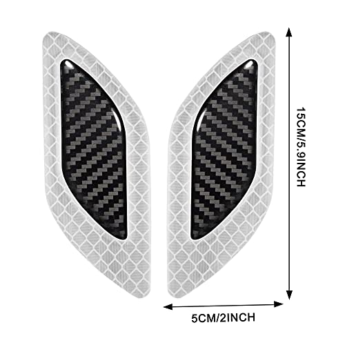 Allure Auto® Carbon Fiber Graphic Car Reflective Sticker,Warning Sign Bumper Door Fender Hood Anti-Scratch Cover Decal(White) for Renault Duster - Image 2