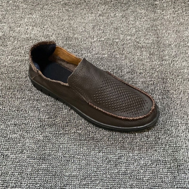 G Special Deal First Layer Cowhide Leather Shoes Men'S Soft Leather Pick Up Broken Code Men'S Shoes Men'S Leather Shoes Genuine Leather Middle-Aged Dad - Image 1