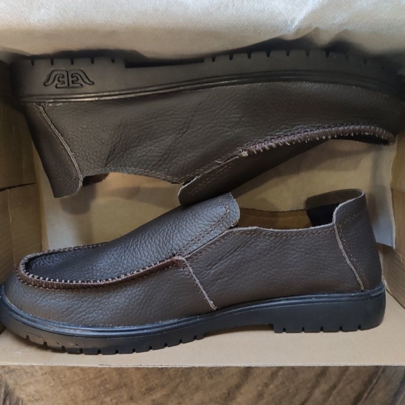 G Special Deal First Layer Cowhide Leather Shoes Men'S Soft Leather Pick Up Broken Code Men'S Shoes Men'S Leather Shoes Genuine Leather Middle-Aged Dad - Image 4