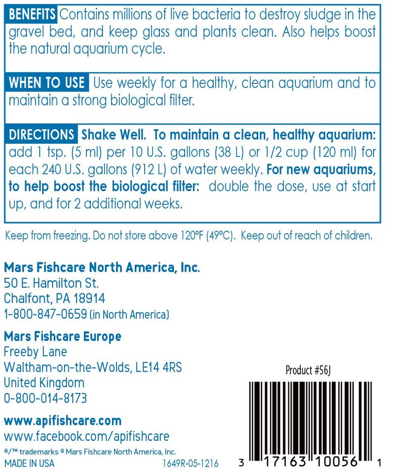 API STRESS ZYME Freshwater and Saltwater Aquarium Cleaning Solution 32-Ounce Bottle - Image 2