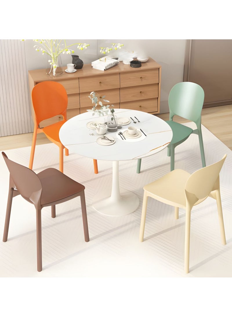 ميبل لديكور المنزل Maple Home Plastic Dining Chair Open Backrest Side Chair Modern Kitchen Living Indoor Outdoor Furniture  - Image 2