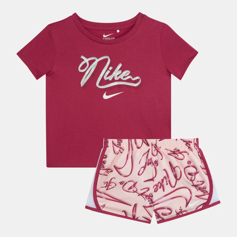 Nike Kids' Essentials Allover Print Tempo T-Shirt and Shorts Set