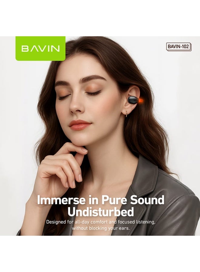 Bavin BA-102 Open-Ear TWS Bluetooth Earbuds w/ LED Light Touch Controls, AI Voice Assistant & Translation - Image 4