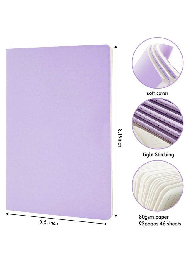 Feela 16 Pack Soft Cover Journal Bulk, Lined Notebooks College Ruled for Work for Women Girl Writing, Blank Travel Journal Note Taking Notebook School Business Supplies, 8.2” x 5.5”, A5, Light Purple - Image 2